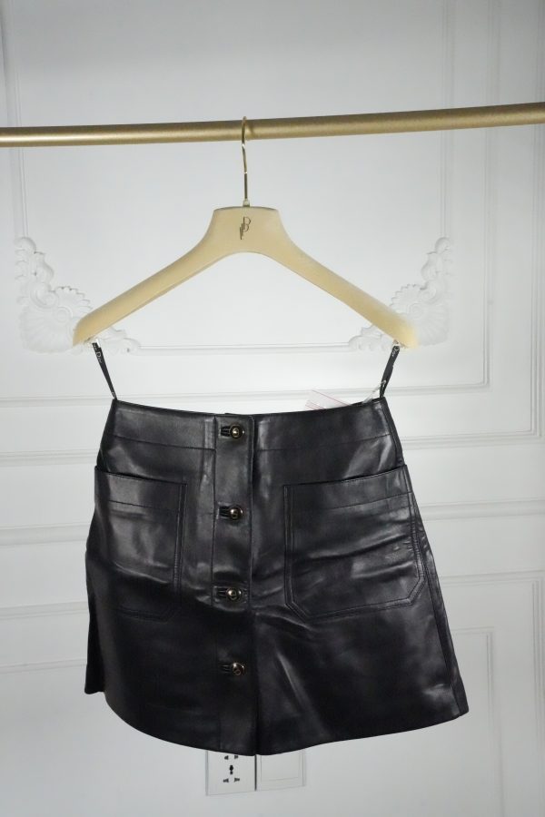 dior leather skirt