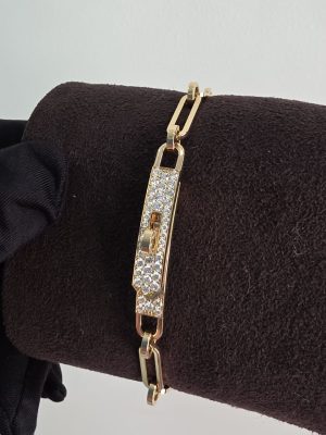 Hermes bracelet kelly 18k gold & diamond
