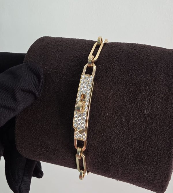 Hermes bracelet kelly 18k gold & diamond